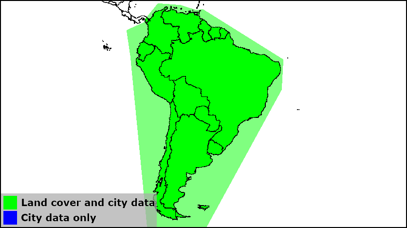 South America data coverage